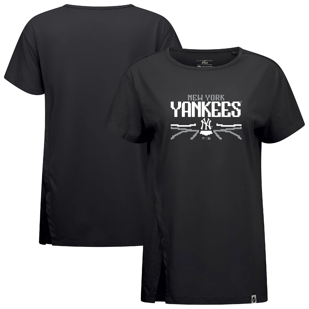 Women's Levelwear Black New York Yankees Influx Arcade T-Shirt