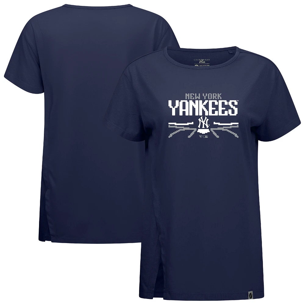 Women's Levelwear Navy New York Yankees Influx Arcade T-Shirt