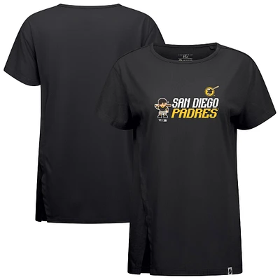 Women's Levelwear Black San Diego Padres Influx 8-Bit Baseball T-Shirt