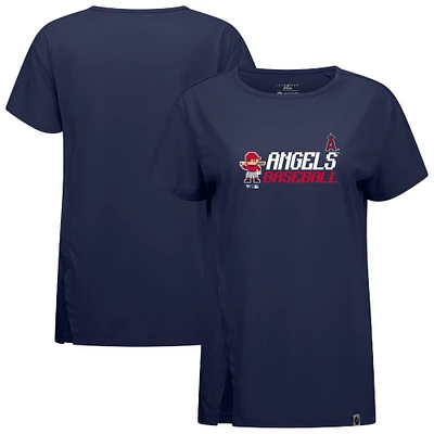 Women's Levelwear Navy Los Angeles Angels Influx 8-Bit Baseball T-Shirt