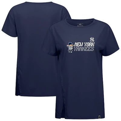 Women's Levelwear Navy New York Yankees Influx 8-Bit Baseball T-Shirt