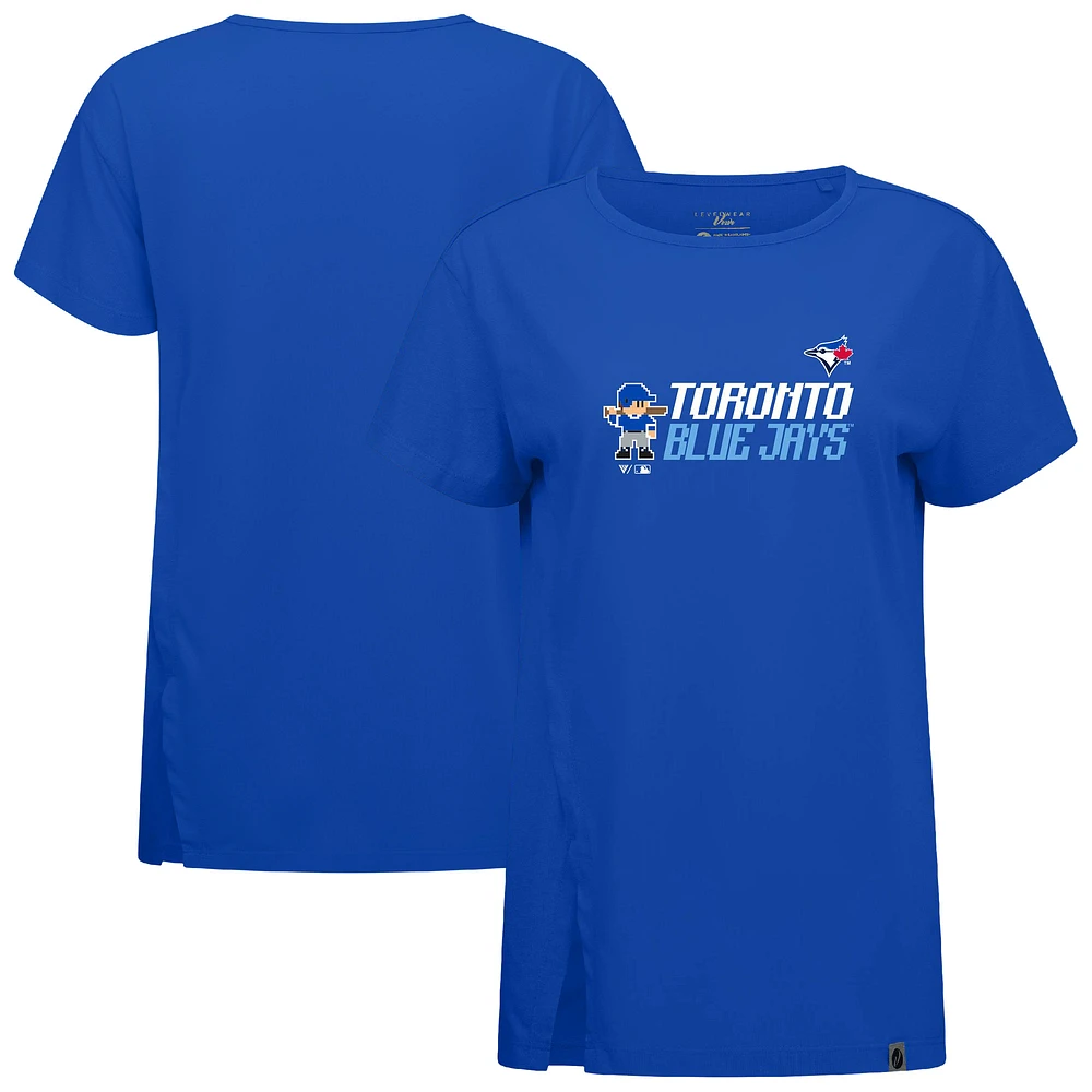 Women's Levelwear Royal Toronto Blue Jays Influx 8-Bit Baseball T-Shirt