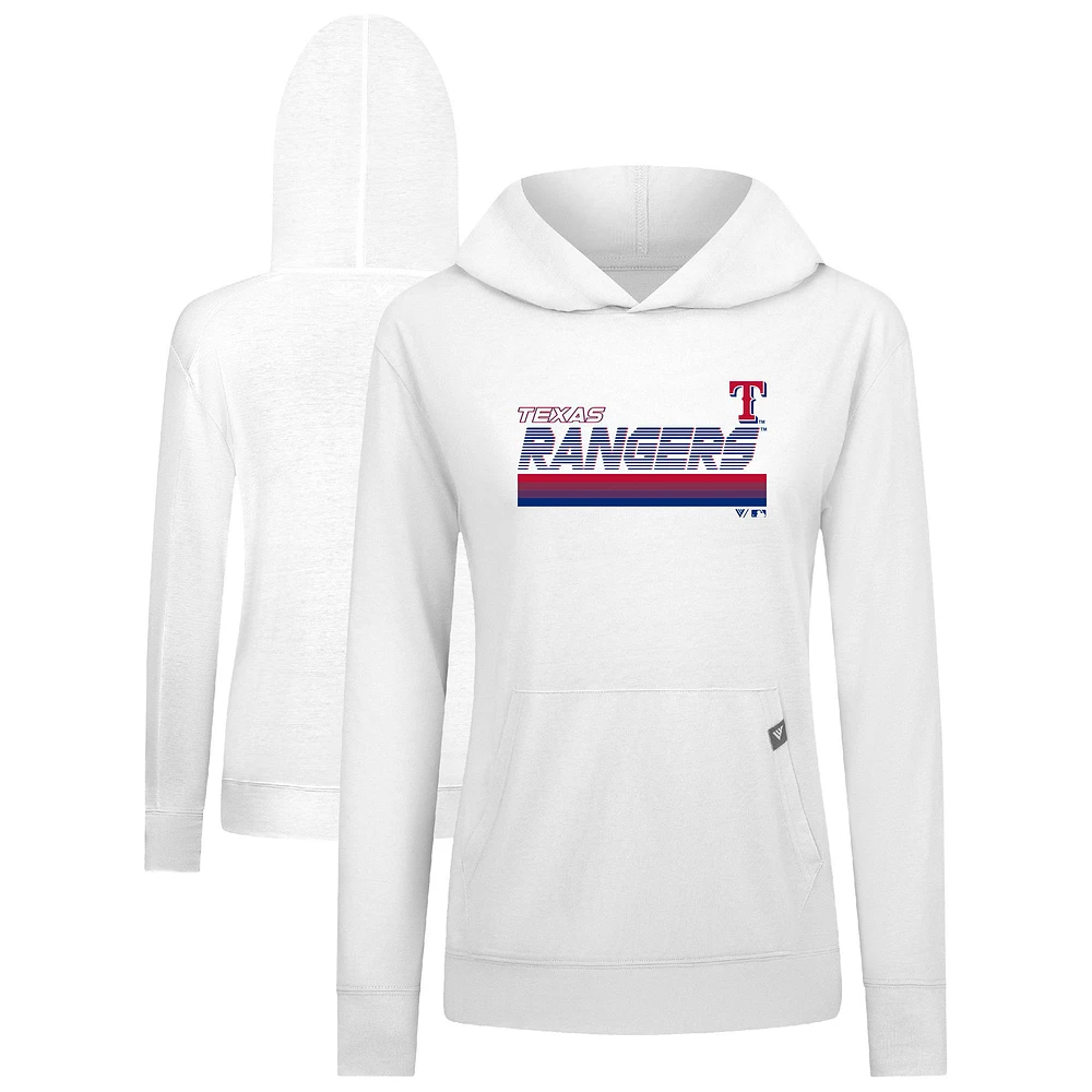 Women's Levelwear White Texas Rangers Relay Breaker Pullover Hoodie