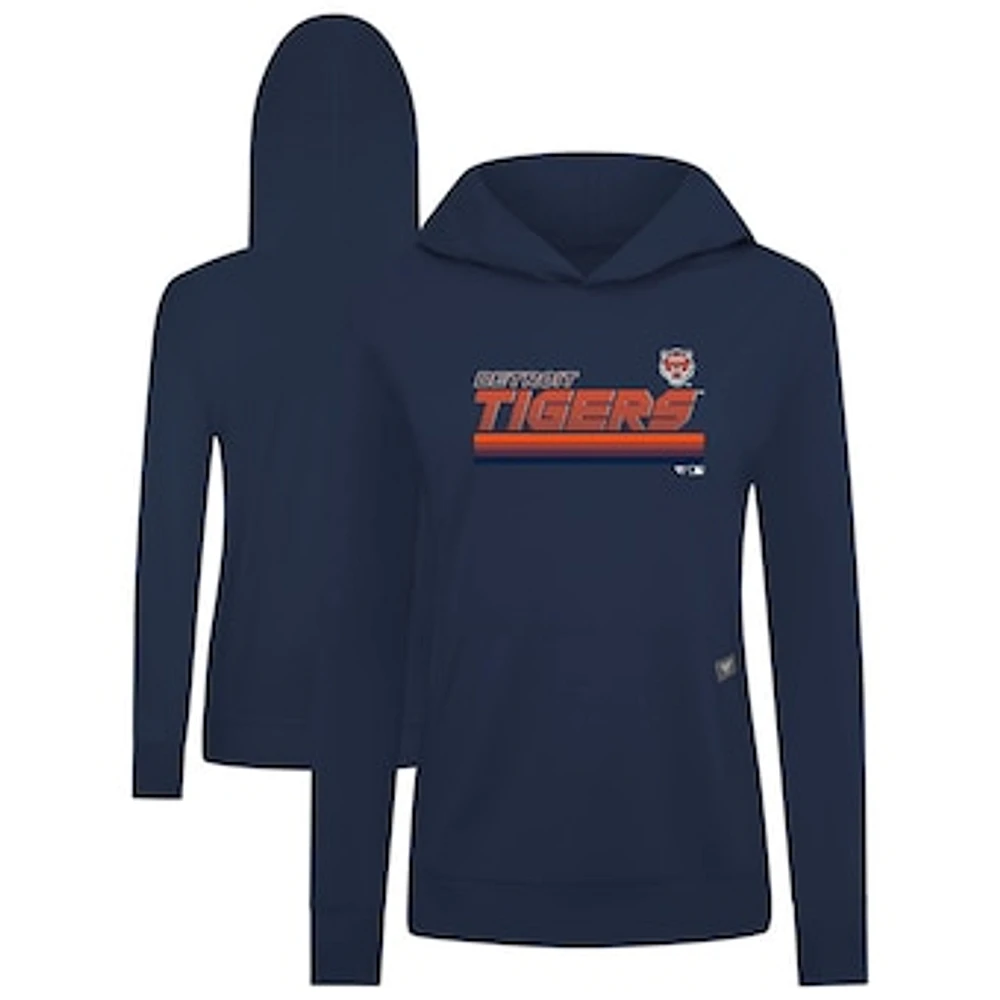 Women's Levelwear Navy Detroit Tigers Relay Breaker Pullover Hoodie