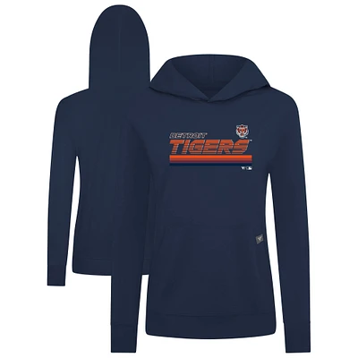 Women's Levelwear Navy Detroit Tigers Relay Breaker Pullover Hoodie