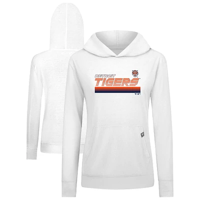 Women's Levelwear White Detroit Tigers Relay Breaker Pullover Hoodie