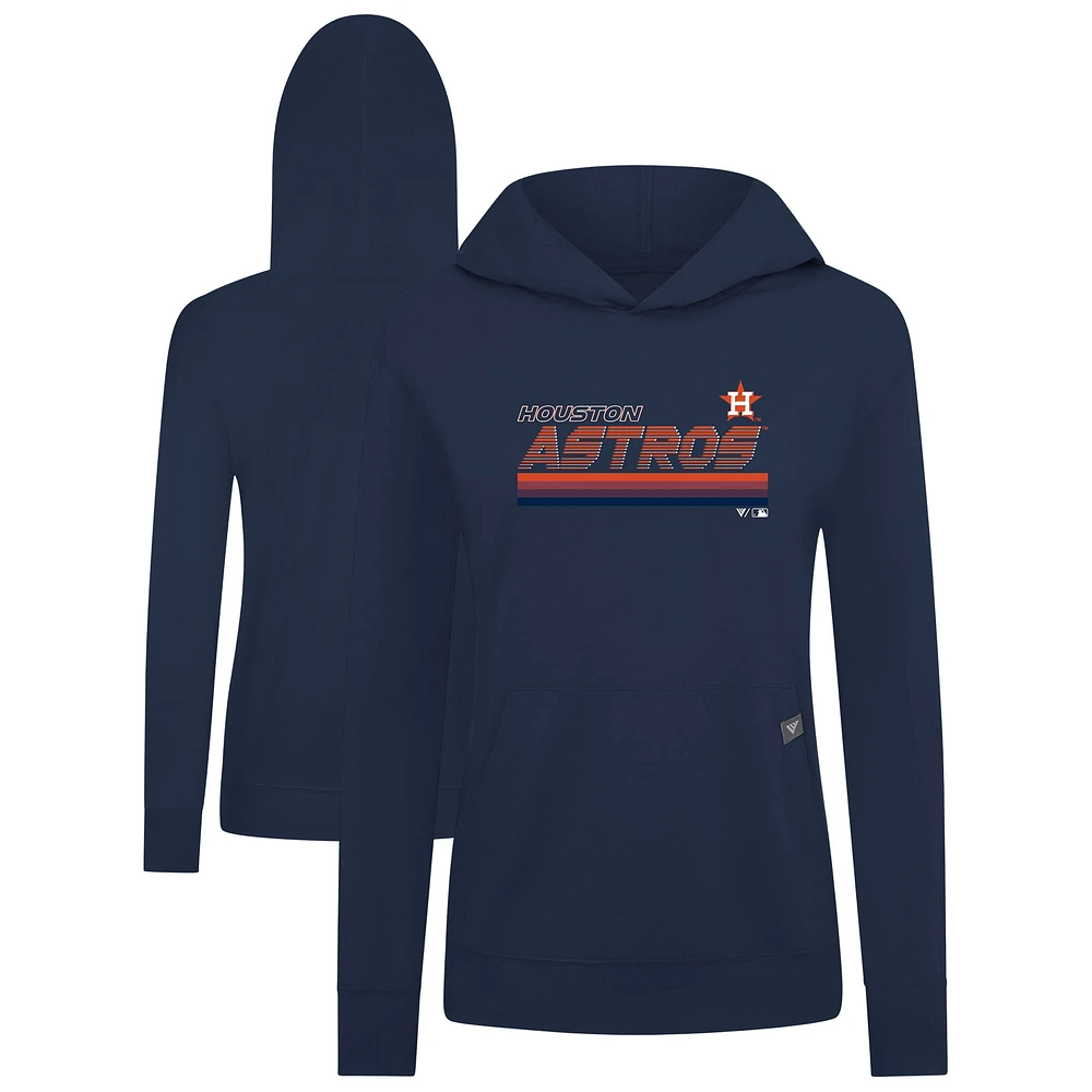 Women's Levelwear Navy Houston Astros Relay Breaker Pullover Hoodie