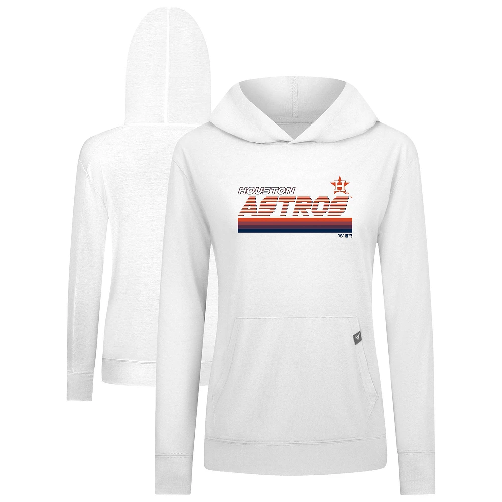 Women's Levelwear White Houston Astros Relay Breaker Pullover Hoodie