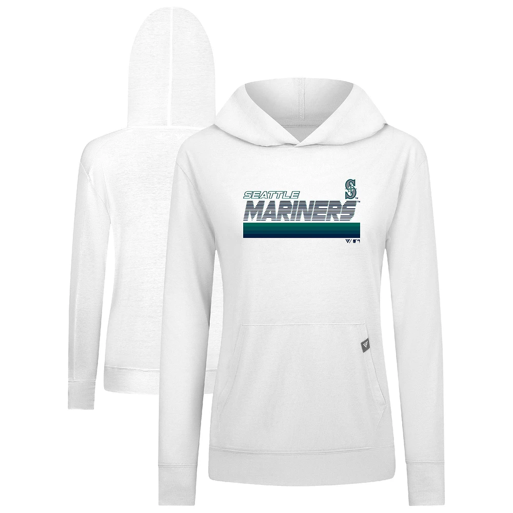 Women's Levelwear White Seattle Mariners Relay Breaker Pullover Hoodie