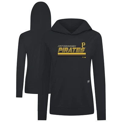 Women's Levelwear Black Pittsburgh Pirates Relay Breaker Pullover Hoodie