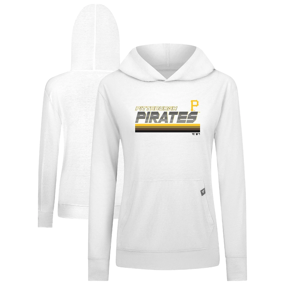 Women's Levelwear White Pittsburgh Pirates Relay Breaker Pullover Hoodie