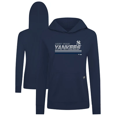 Women's Levelwear Navy New York Yankees Relay Breaker Pullover Hoodie