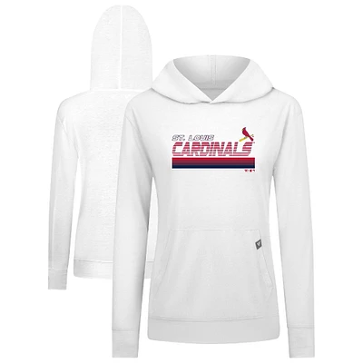 Women's Levelwear White St. Louis Cardinals Relay Breaker Pullover Hoodie
