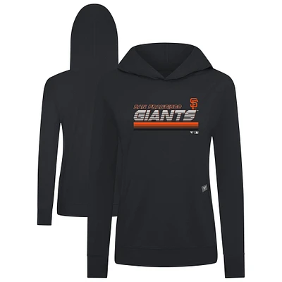 Women's Levelwear Black San Francisco Giants Relay Breaker Pullover Hoodie