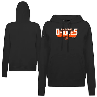Women's Levelwear Black Baltimore Orioles Adorn Retro 3D Pullover Hoodie