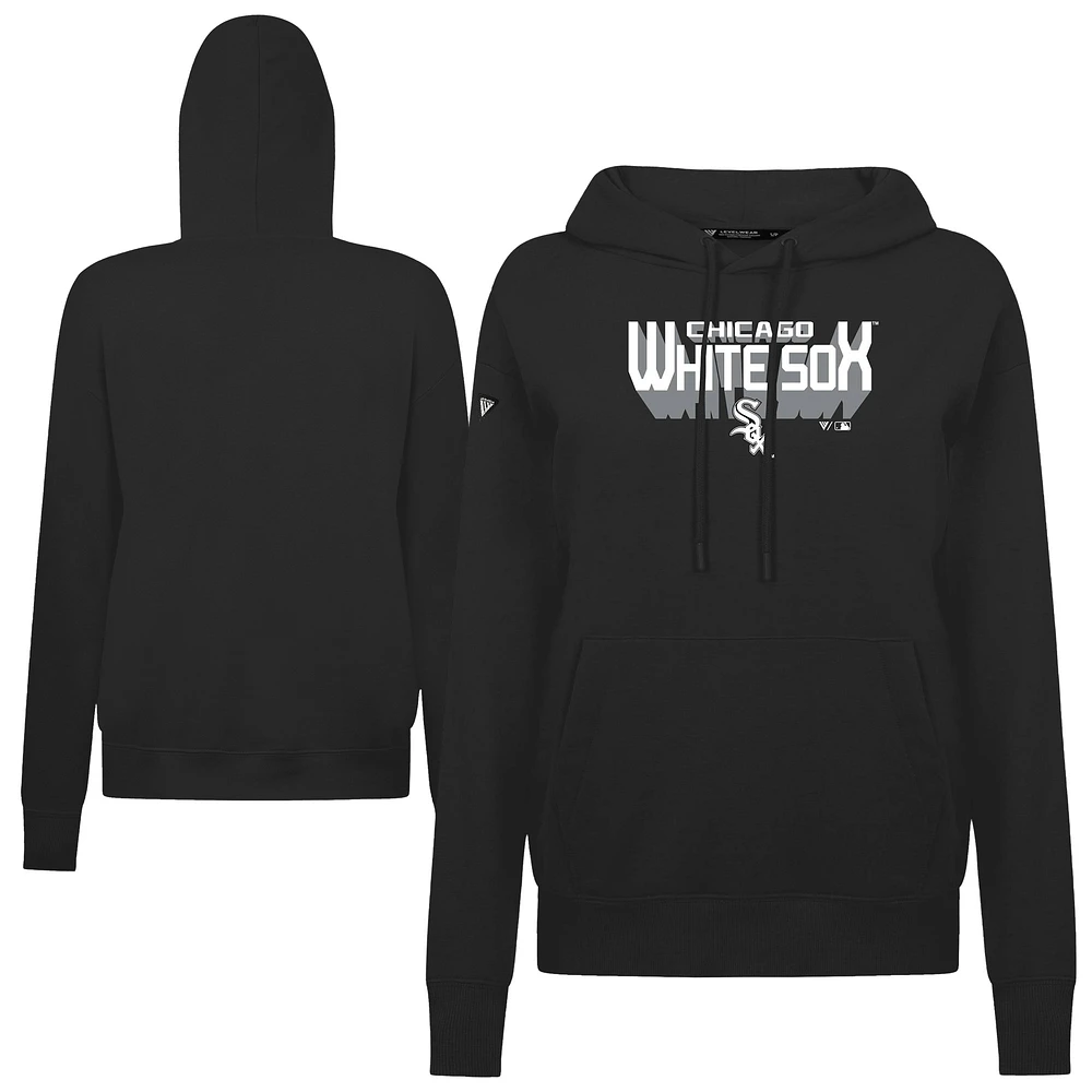 Women's Levelwear Black Chicago White Sox Adorn Retro 3D Pullover Hoodie