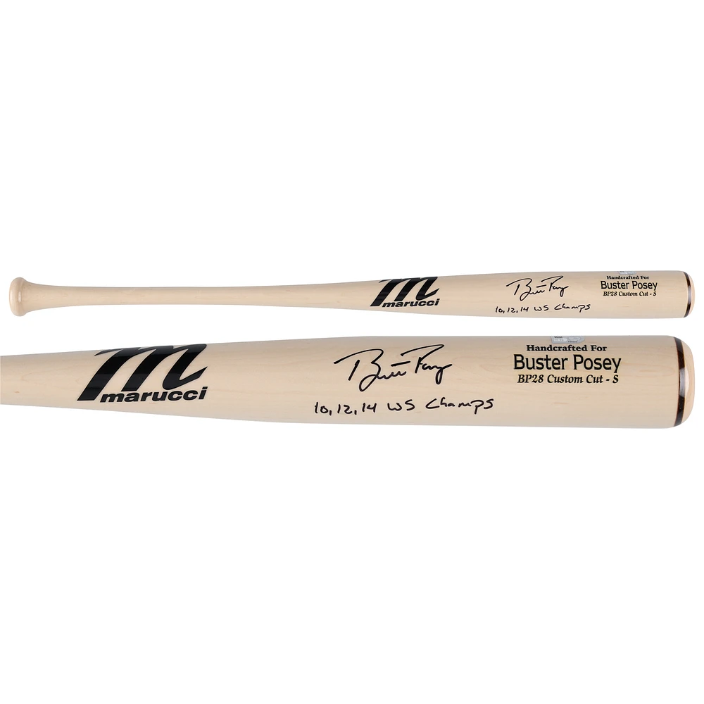 Buster Posey San Francisco Giants Autographed Marucci Game Model Bat with "10,12,14 WS Champs" Inscription