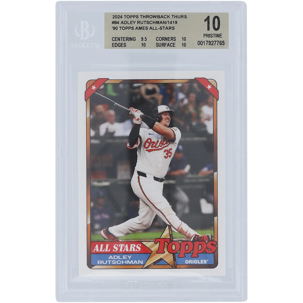 Adley Rutschman Baltimore Orioles 2024 Topps TBT 90 Topps Ames All-Stars #94 BGS Authenticated 10 Card - 9.5,10,10,10 Subgrades