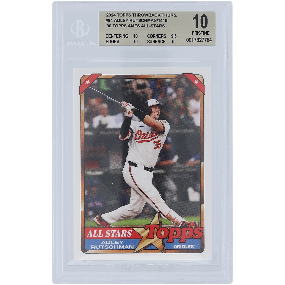Adley Rutschman Baltimore Orioles 2024 Topps TBT 90 Topps Ames All-Stars #94 BGS Authenticated 10 Card - 10,9.5,10,10 Subgrades