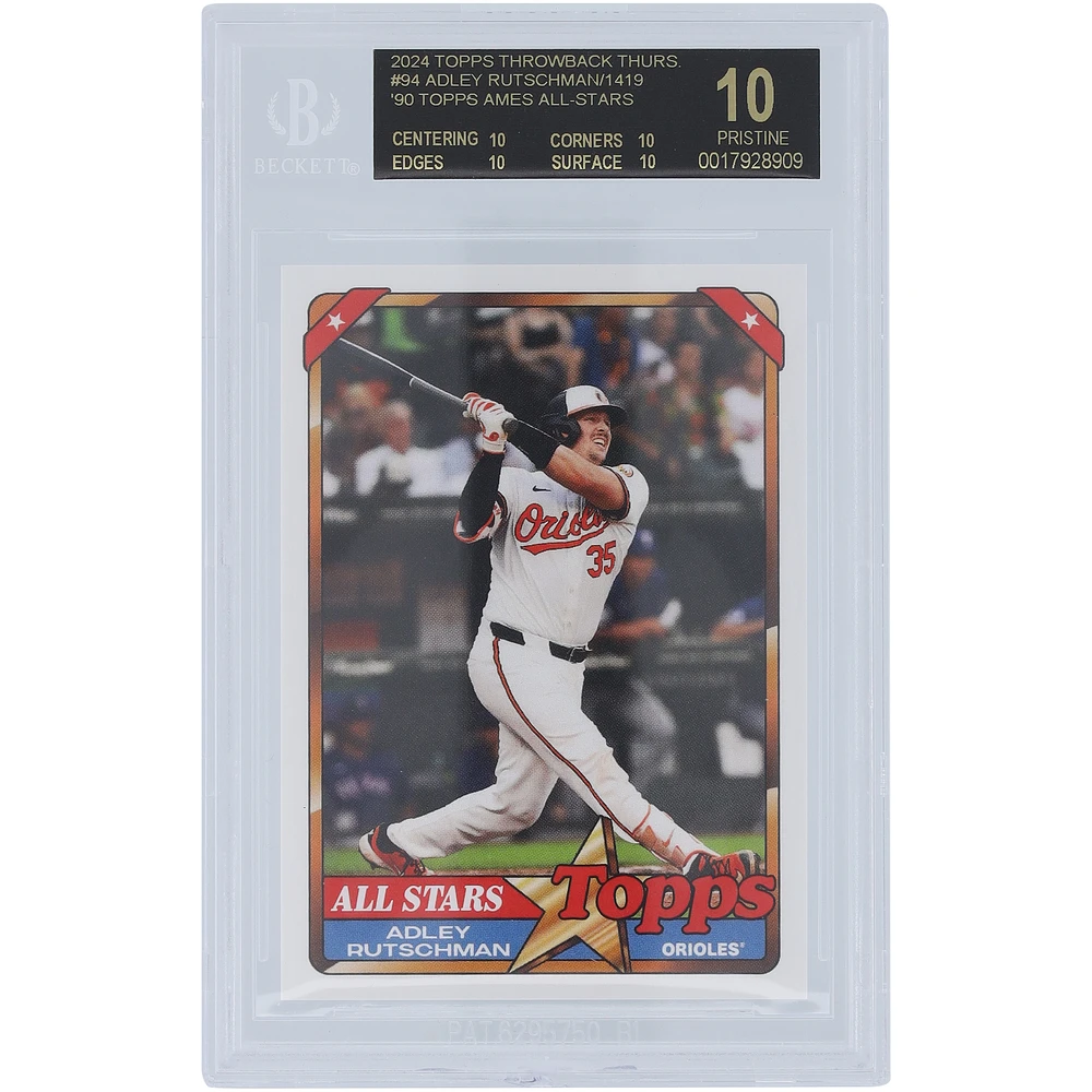 Adley Rutschman Baltimore Orioles 2024 Topps TBT 90 Topps Ames All-Stars Black Label #94 BGS Authenticated 10 Card - 10,10,10,10 Subgrades
