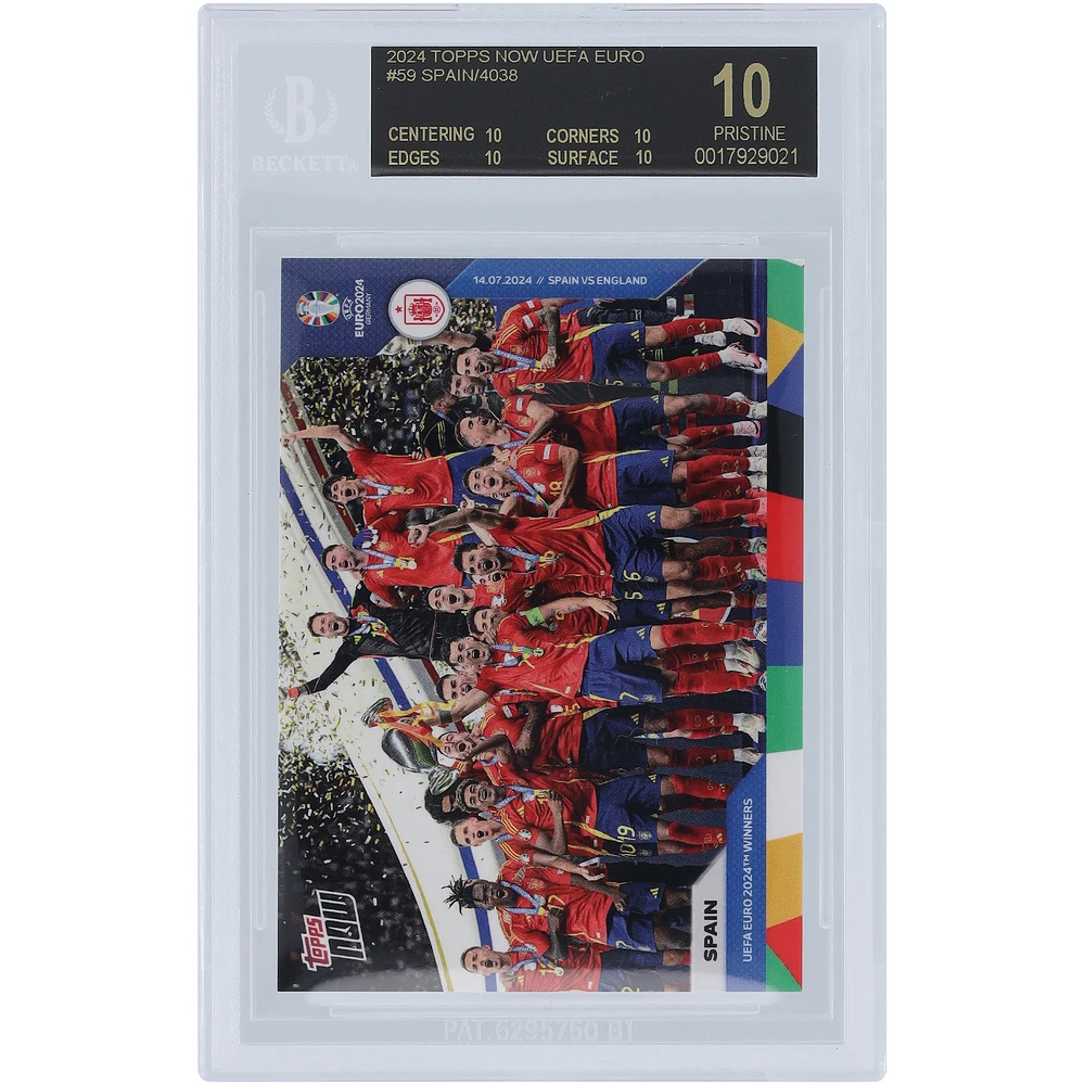 Spain National Team 2024 Topps Now UEFA Euro '24 Winners 14.07.24 Black Label #59 BGS Authenticated 10 Card - 10,10,10,10 Subgrades