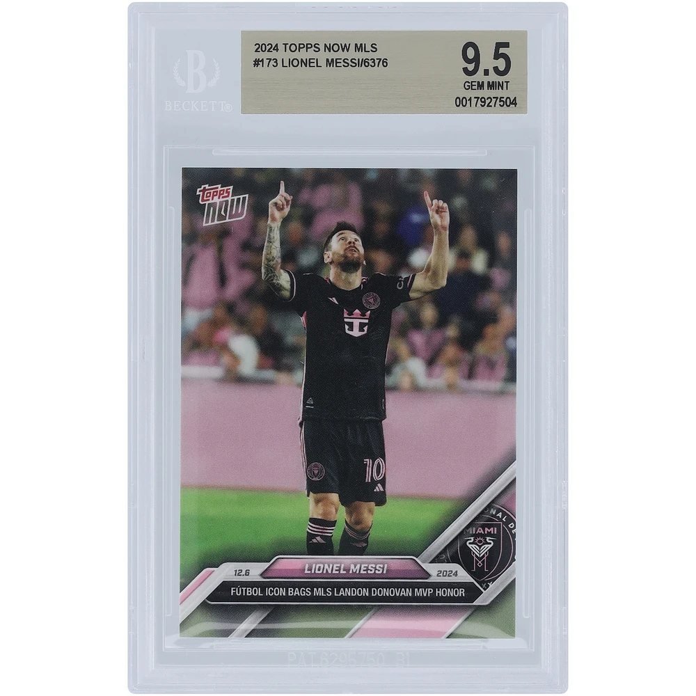 Lionel Messi Inter Miami CF 2024 Topps Now Bags MLS MVP Honor #173 BGS Authenticated 9.5 Card
