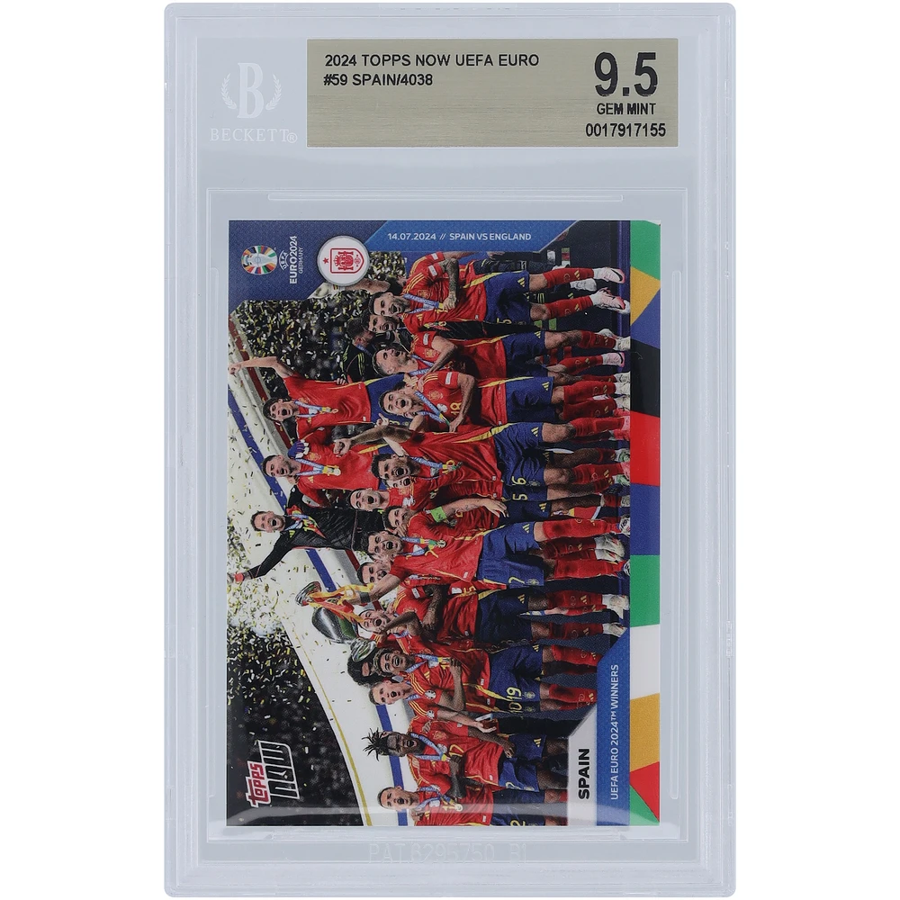 Spain National Team 2024 Topps Now UEFA Euro '24 Winners 14.07.24 #59 BGS Authenticated 9.5 Card