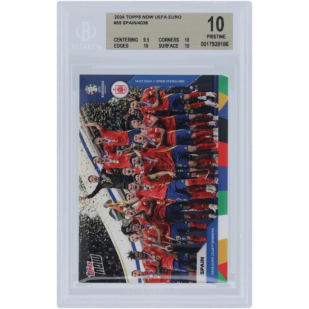 Spain National Team 2024 Topps Now UEFA Euro '24 Winners 14.07.24 #59 BGS Authenticated 10 Card - 9.5,10,10,10 Subgrades