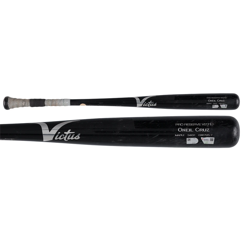 Oneil Cruz Pittsburgh Pirates Game-Used Black Victus Broken Bat vs. Washington Nationals on April 16, 2025