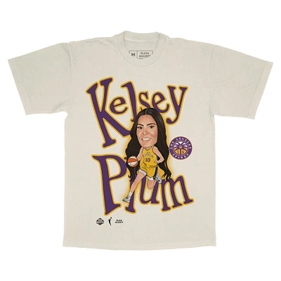 Unisex Playa Society Kelsey Plum Cream Los Angeles Sparks Sketch T-Shirt