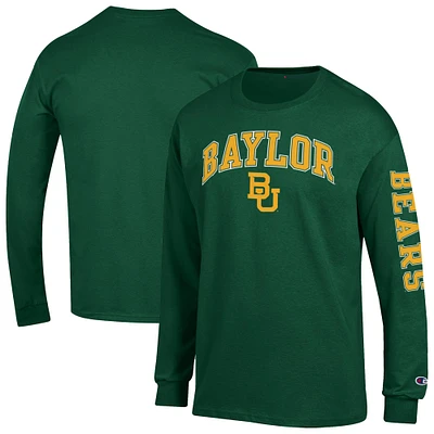 Men's Champion Green Baylor Bears Arch Over Logo 2-Hit Long Sleeve T-Shirt