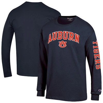 Men's Champion Navy Auburn Tigers Arch Over Logo 2-Hit Long Sleeve T-Shirt