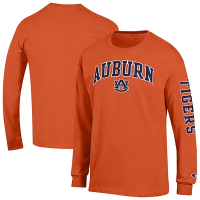 Men's Champion Auburn Tigers Arch Over Logo 2-Hit Long Sleeve T-Shirt