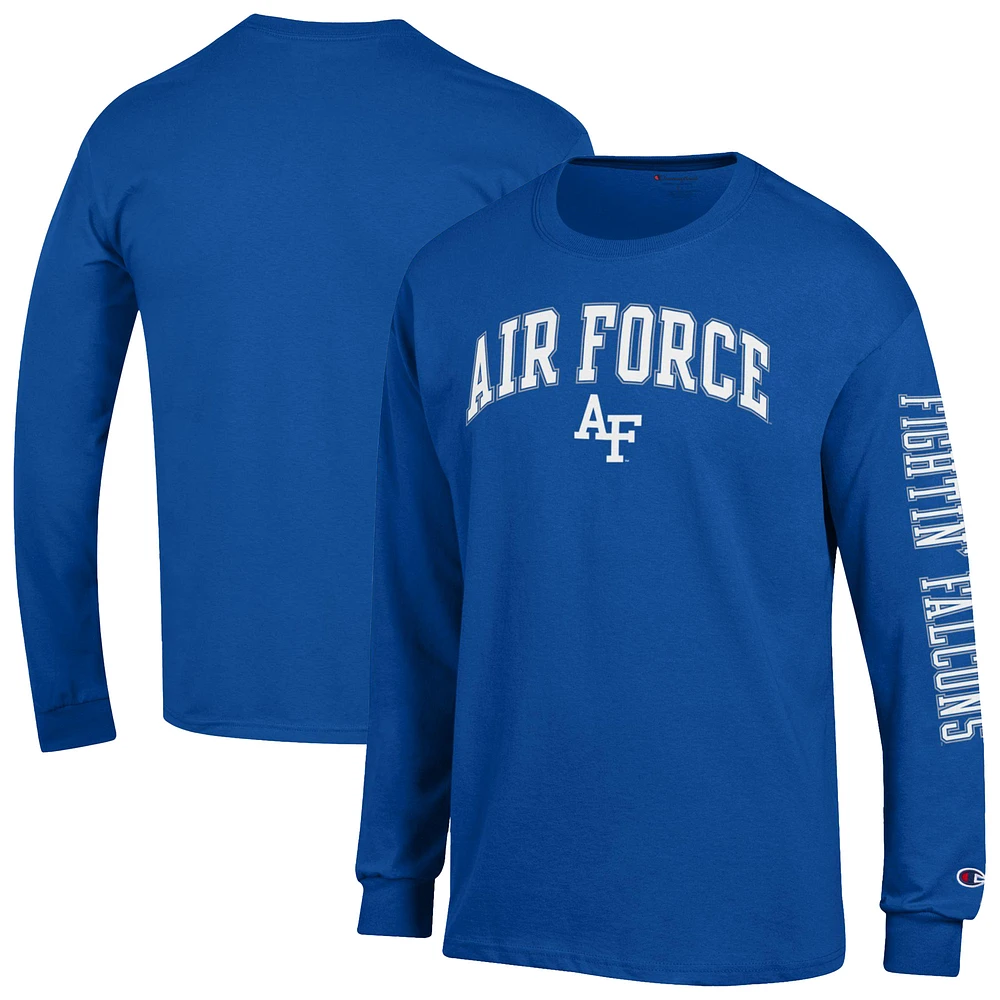 Men's Champion Royal Air Force Falcons Arch Over Logo 2-Hit Long Sleeve T-Shirt