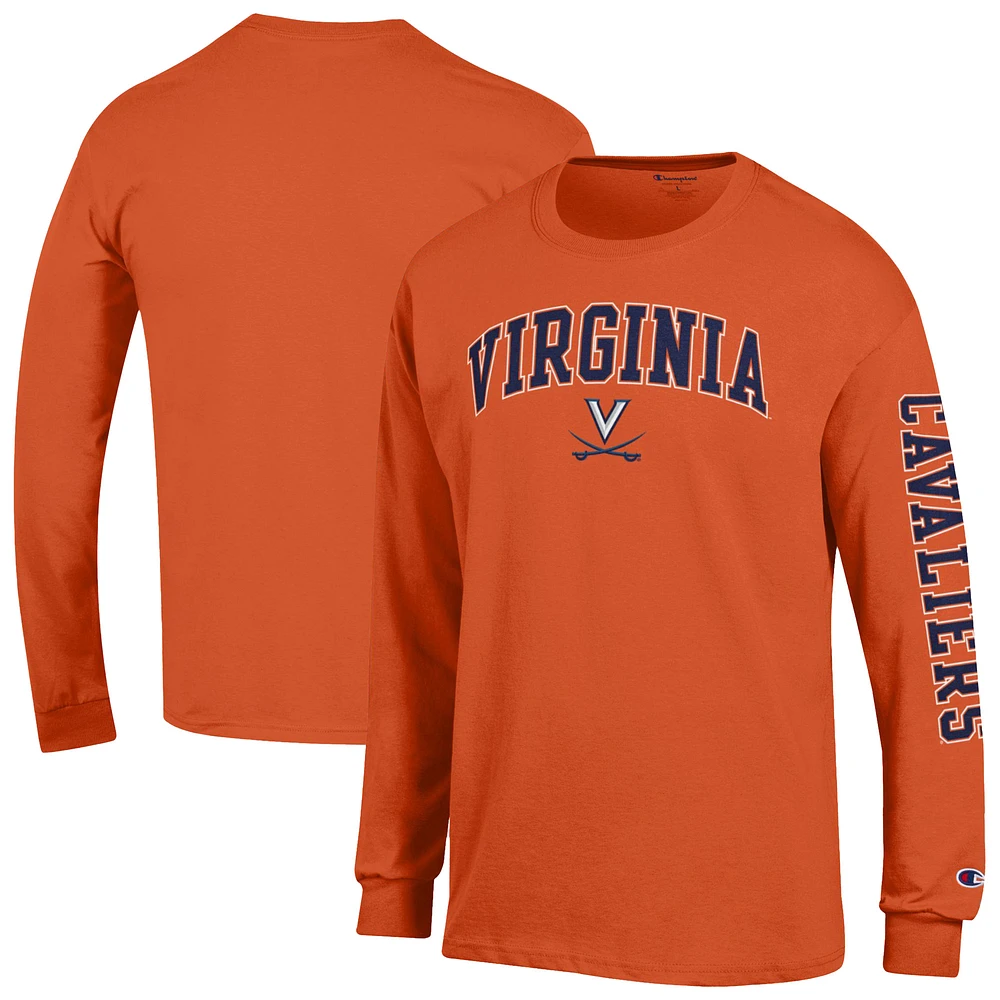 Men's Champion Orange Virginia Cavaliers Arch Over Logo 2-Hit Long Sleeve T-Shirt