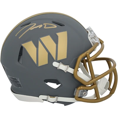 Jayden Daniels Washington Commanders Autographed Riddell 2024 Slate Speed Mini Helmet
