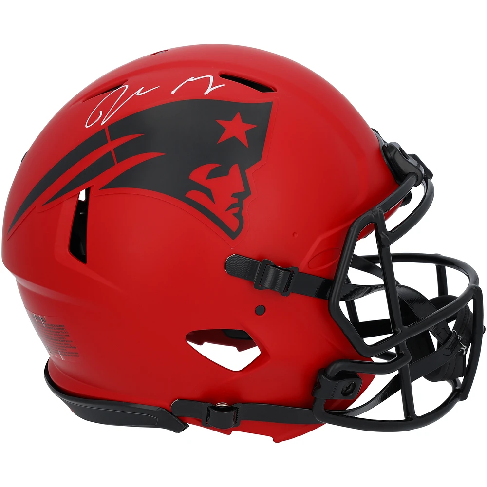 Drake Maye New England Patriots Autographed Riddell Rave Speed Authentic Helmet