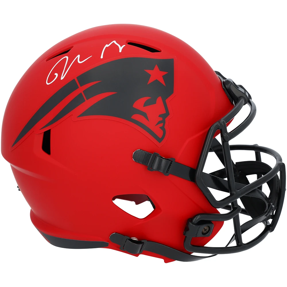 Drake Maye New England Patriots Autographed Riddell Rave Speed Replica Helmet