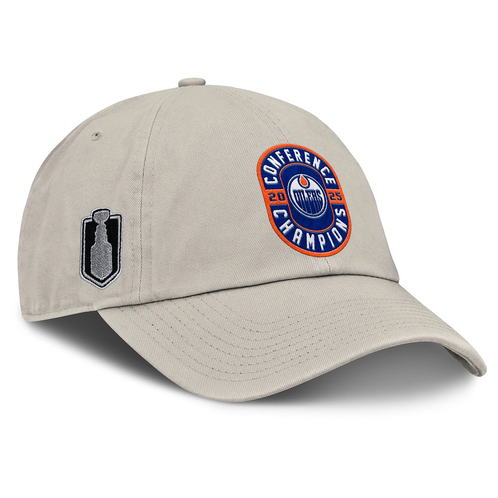 Women's Fanatics Natural Edmonton Oilers 2025 Western Conference Champions Adjustable Hat