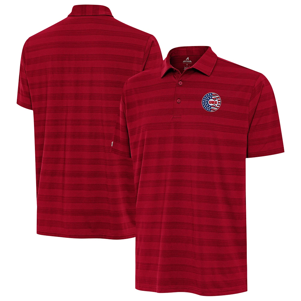 Men's Antigua Chicago Cubs Tunnel Stars and Stipes Team Logo Polo