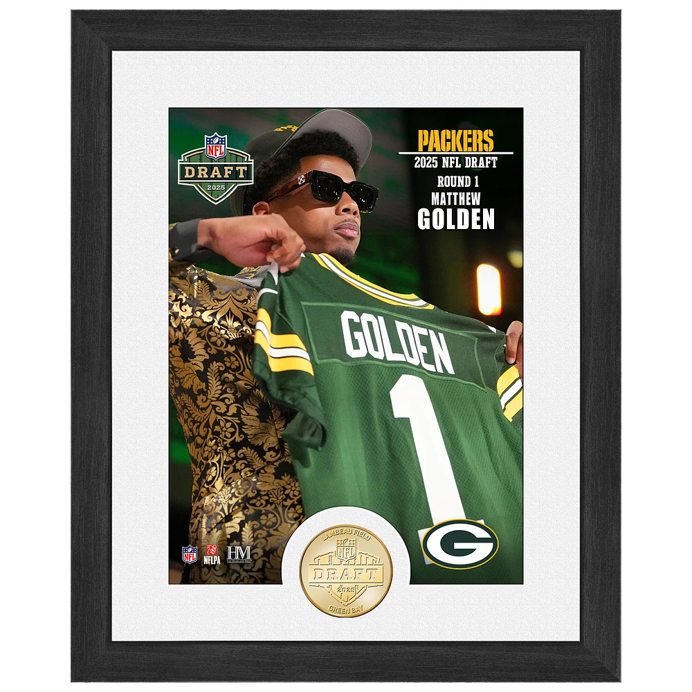 Highland Mint Matthew Golden Green Bay Packers 2025 NFL Draft 13" x 16" Bronze Coin Photo Mint