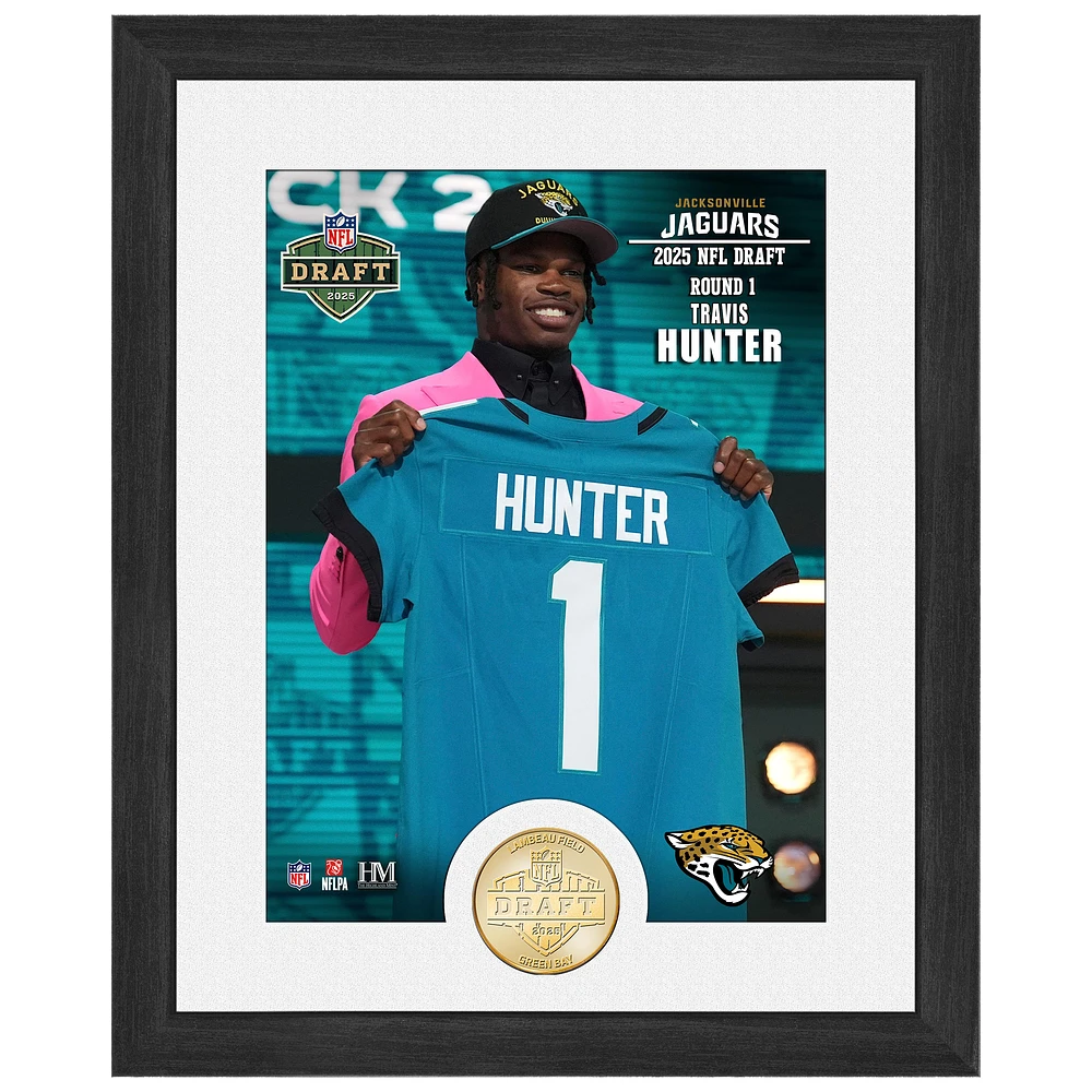 Highland Mint Travis Hunter Jacksonville Jaguars 2025 NFL Draft 13" x 16" Bronze Coin Photo Mint