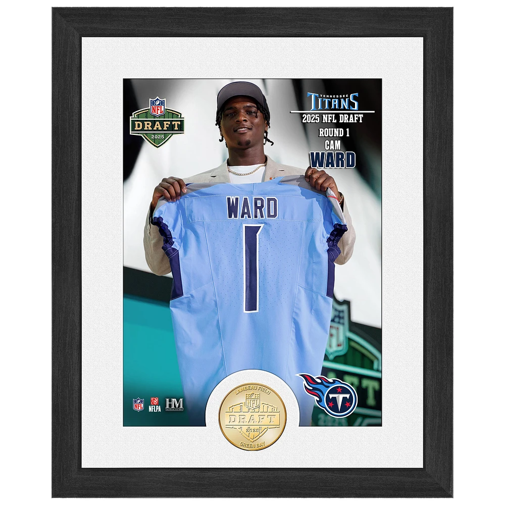 Highland Mint Cam Ward Tennessee Titans 2025 NFL Draft 13" x 16" Bronze Coin Photo Mint