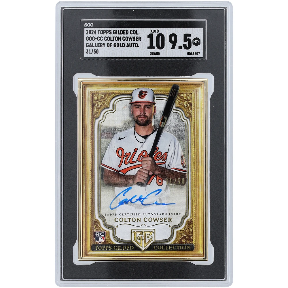 Colton Cowser Baltimore Orioles Autographed 2024 Topps Gilded Collection Gallery Of Gold #GOG-CC #31/50 SGC Authenticated 9.5/10 Rookie Card