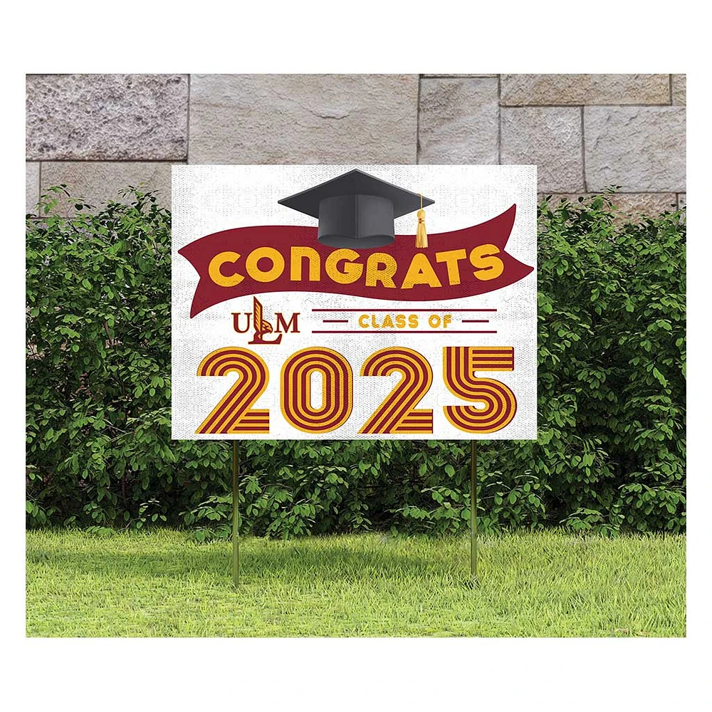 ULM Warhawks Class of 2025 18" x 24" Yard Sign with Stakes