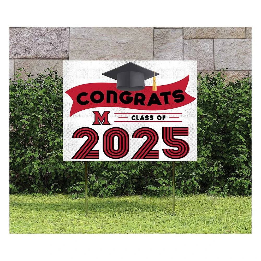 Miami University RedHawks Class of 2025 18" x 24" Yard Sign with Stakes