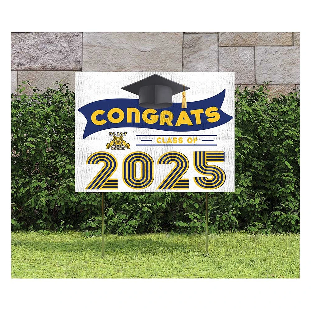 North Carolina A&T Aggies Class of 2025 18" x 24" Yard Sign with Stakes