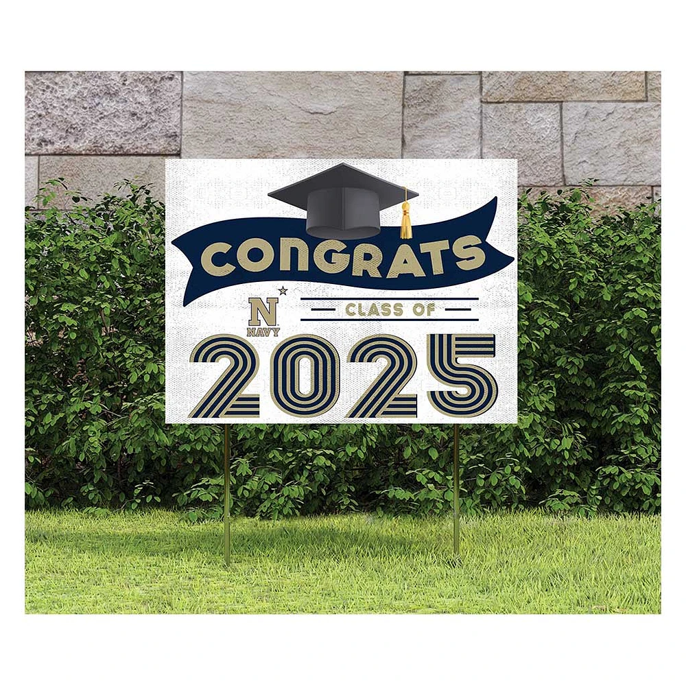 Navy Midshipmen Class of 2025 18" x 24" Yard Sign with Stakes