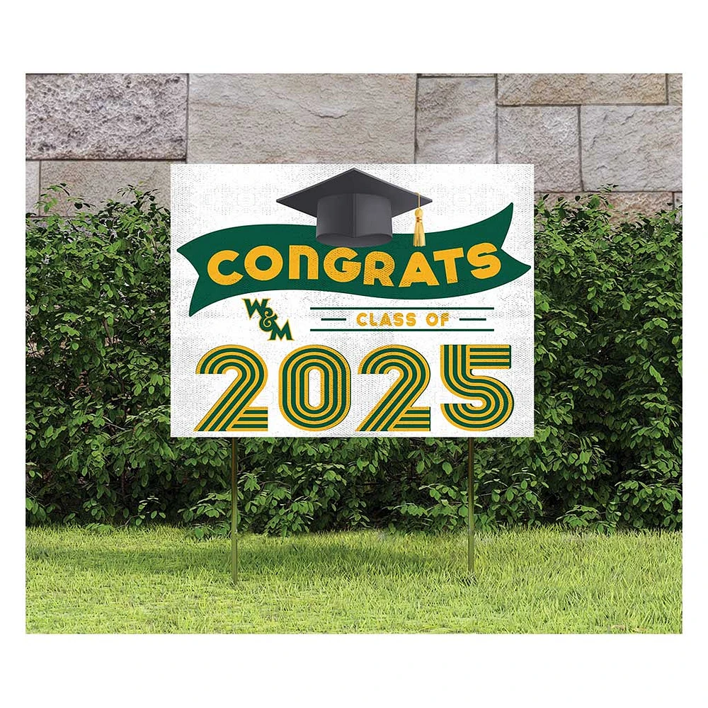 William & Mary Tribe Class of 2025 18" x 24" Yard Sign with Stakes