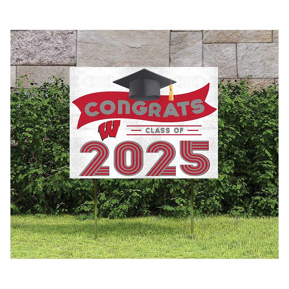 Wisconsin Badgers Class of 2025 18" x 24" Yard Sign with Stakes